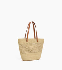 Le Tanneur Le Nattier grand tote bag raphia naturel cuir