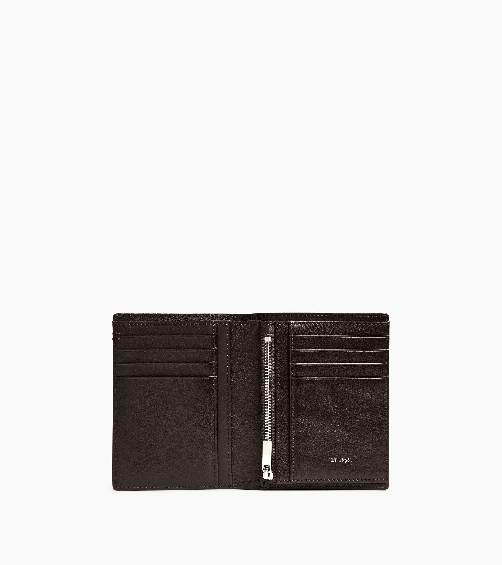 Le Tanneur Lucien Portefeuille Vertical Cuir Brown Coffee Zippé