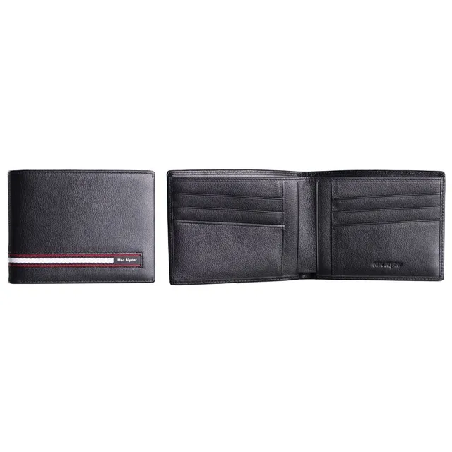 Mac Alyster Prelude portefeuille italien noir grainé plat