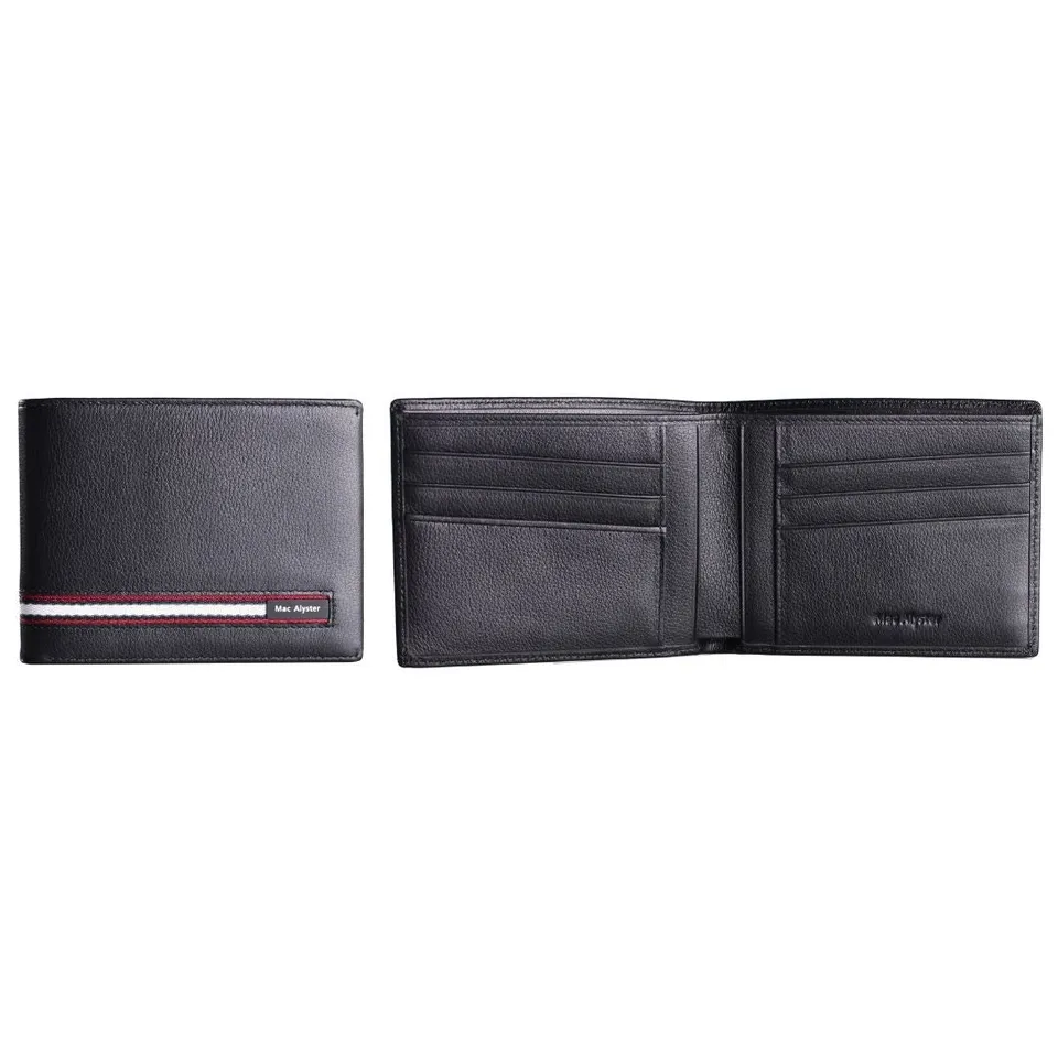 Mac Alyster Prelude portefeuille italien noir grainé plat