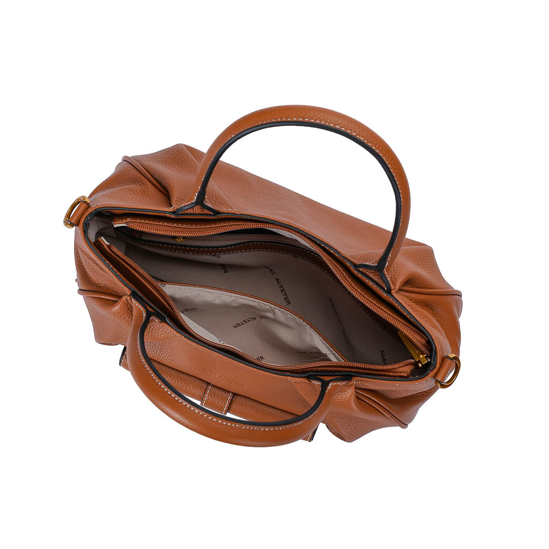 MAC ALYSTER ODALIA Sac à main cuir Marron Chocolat grainé