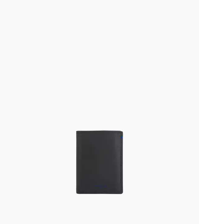 Le Tanneur Martin petit portefeuille vertical zippé cuir noir