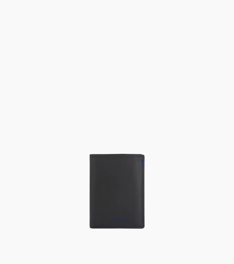 Le Tanneur Martin petit portefeuille vertical zippé cuir noir