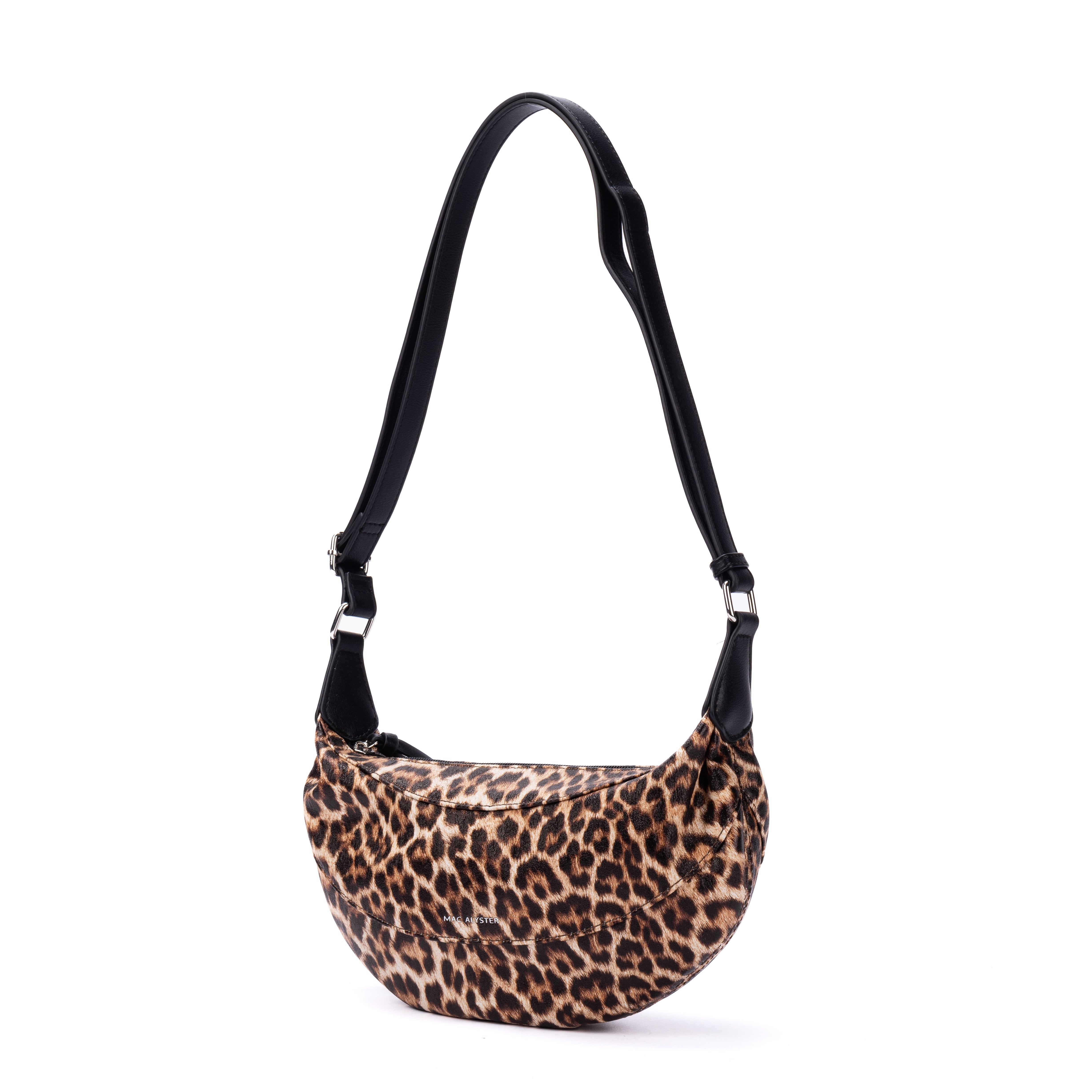 MAC ALYSTER CAPSULE LEOPARD Sac demi-lune Doré imprimé