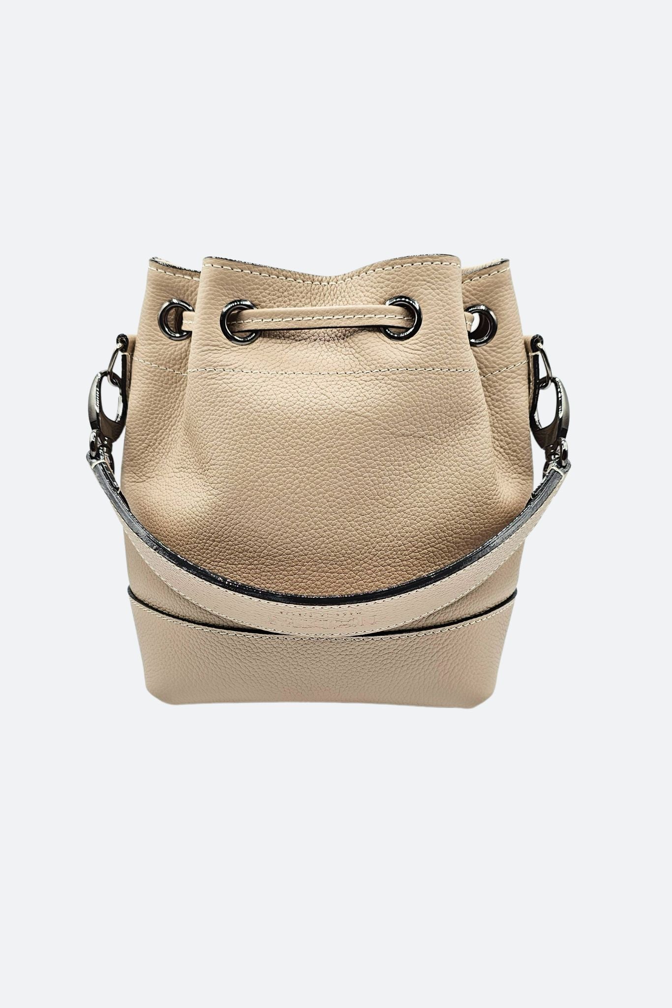 Nodie's Tommy sac seau cuir crème galet grainé