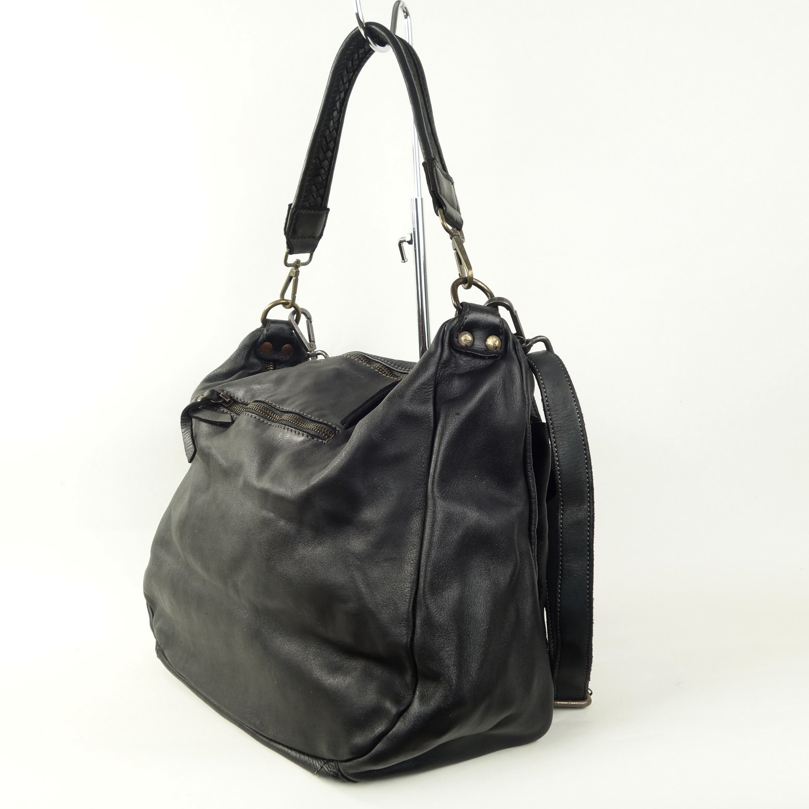 Collection Esprit Cuir Paula sac besace noir cuir vintage