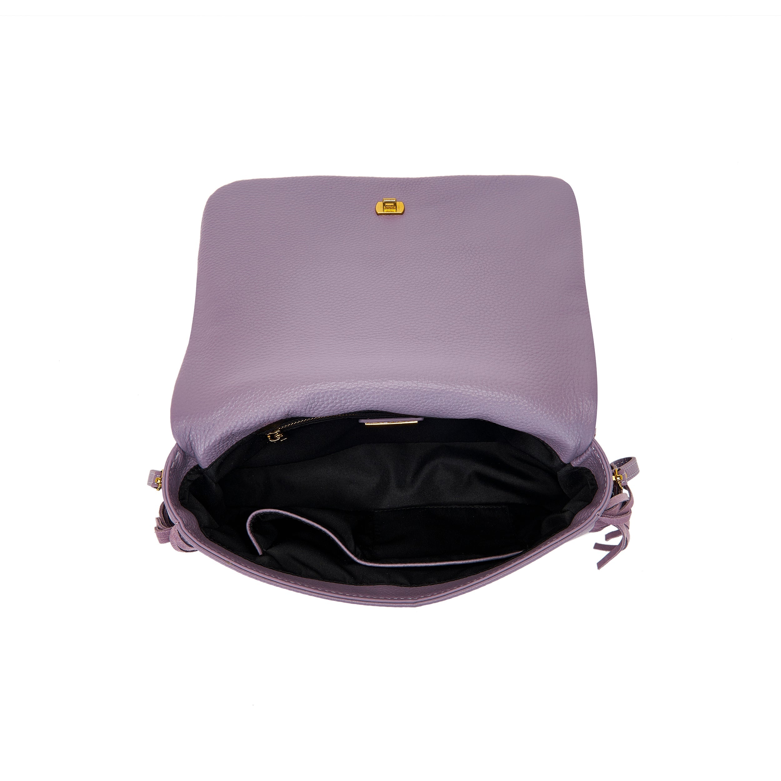 La Carrie Isabel sac bandoulière cuir lavande 32 cm chaîne