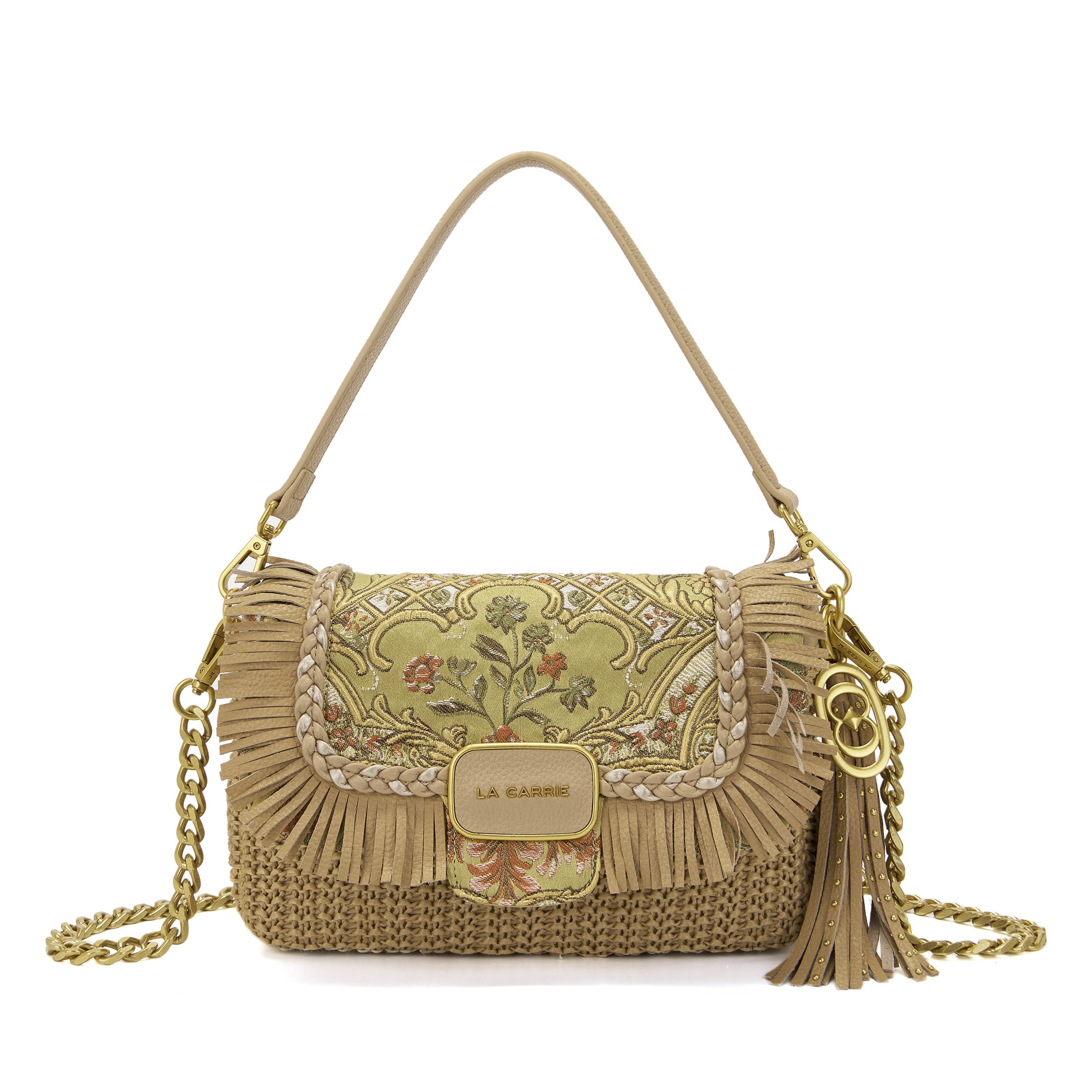 La Carrie Bag Arabesque sac bandouliere raphia noir 32x12x21