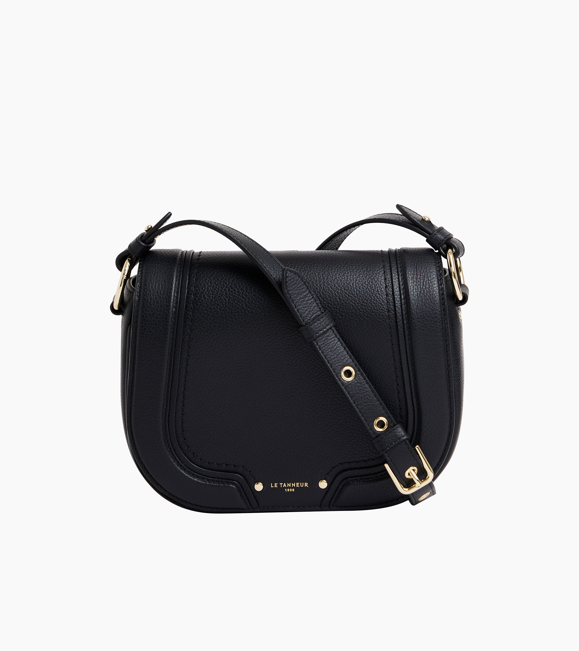 Le Tanneur Ella besace cuir grainé moyen Black