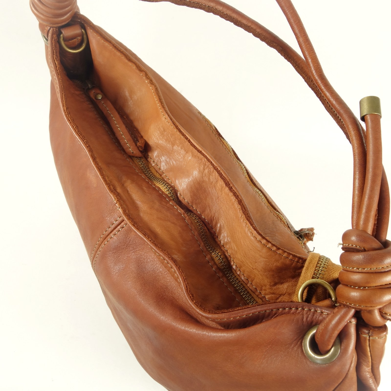 Collection Esprit Cuir Sac porté épaule Perla sac cuir marron