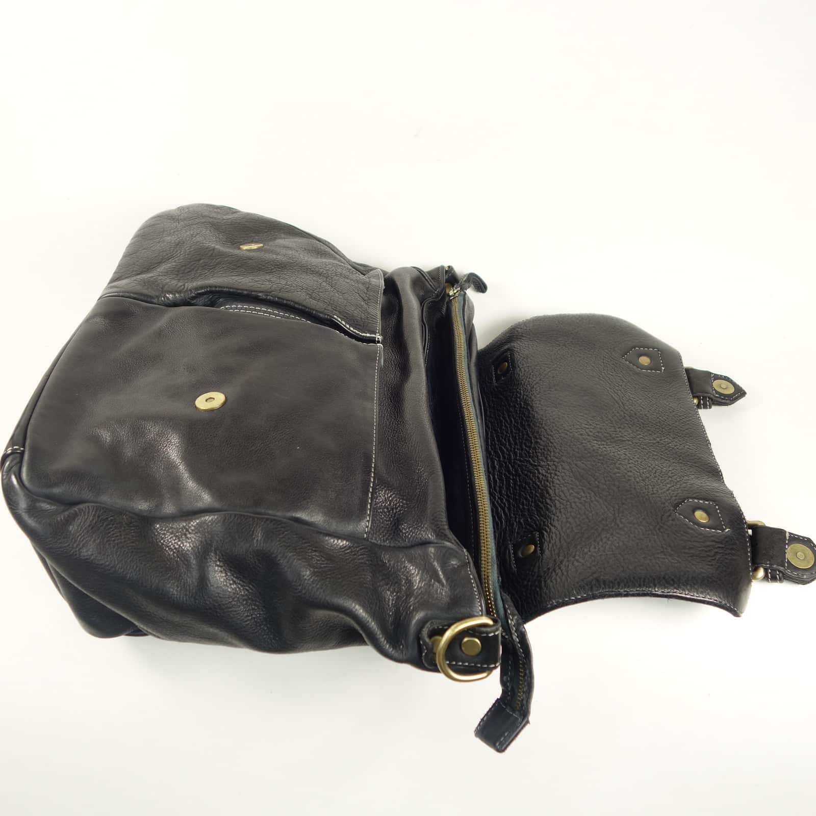 Collection Esprit Cuir TONI sac homme cuir noir vintage PC