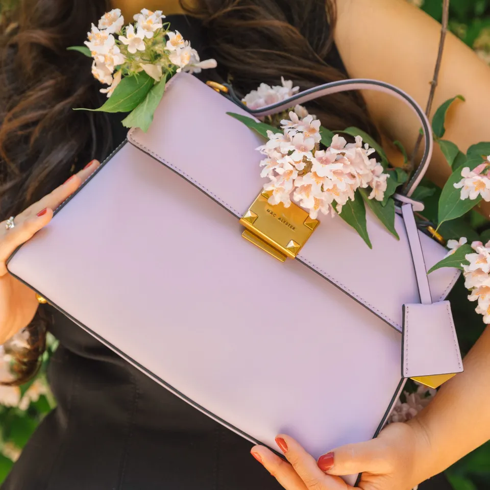 MAC ALYSTER Mélyssa sac à main Lilas cuir 30x9x19,5 cm