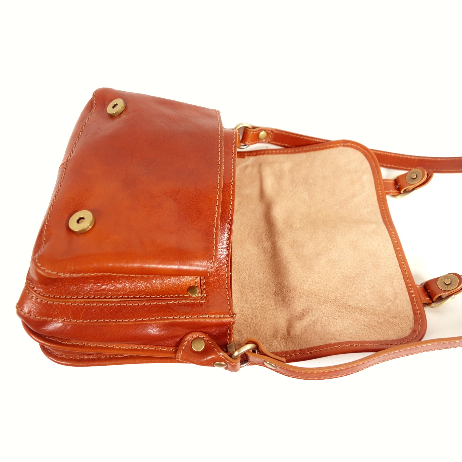 Esprit Cuir Lisbona besace cuir cognac mini