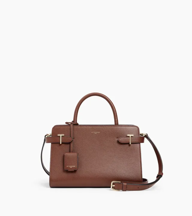 Le Tanneur Emilie sac à main moyen cuir grainé charms T