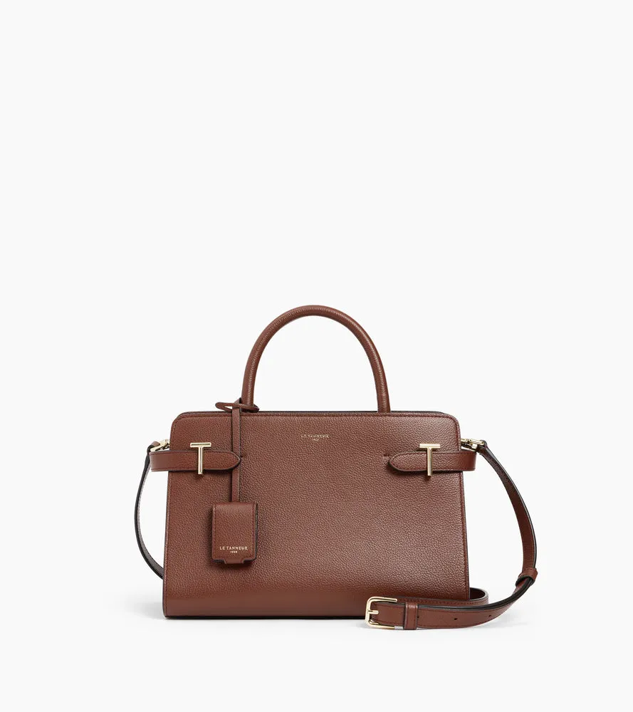 Le Tanneur Emilie sac à main moyen cuir grainé charms T