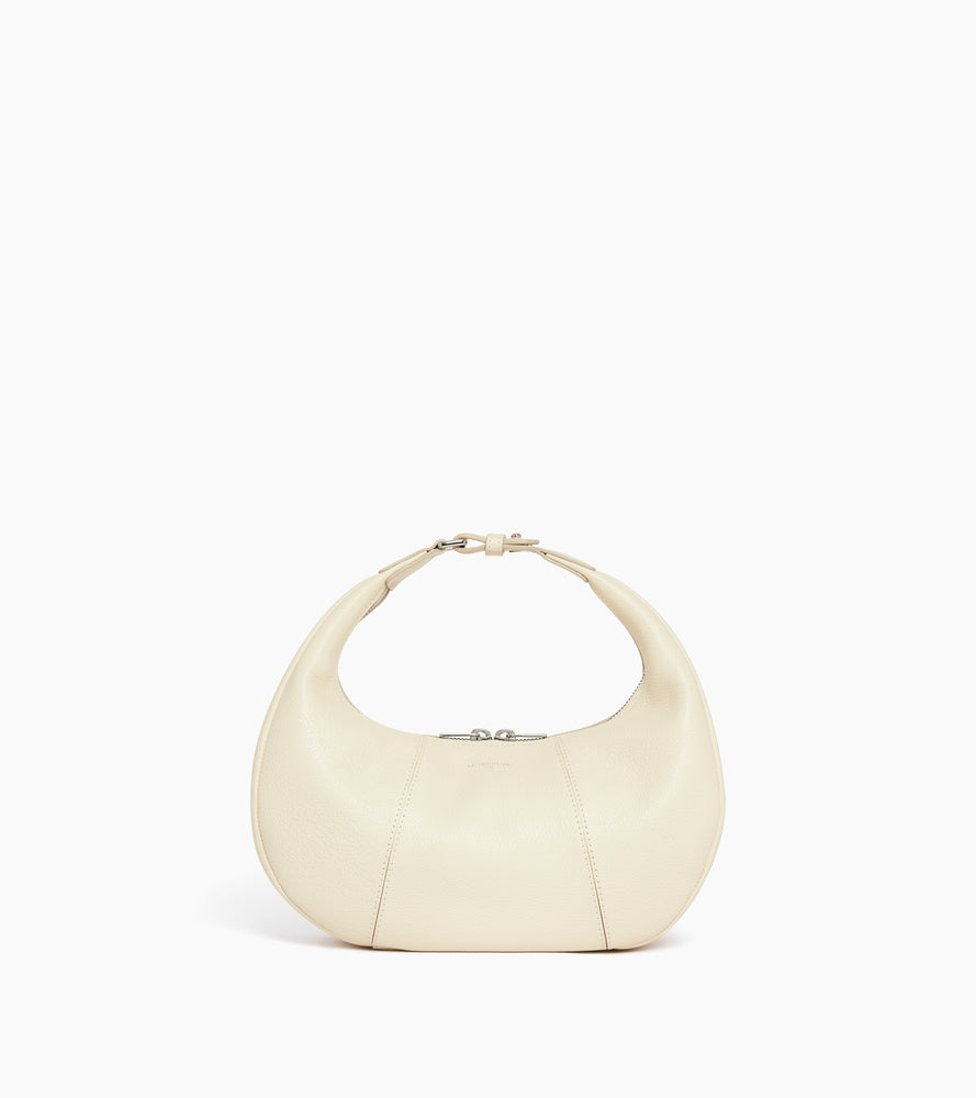 Le Tanneur Juliette petit sac hobo cuir blanc fleur de sel