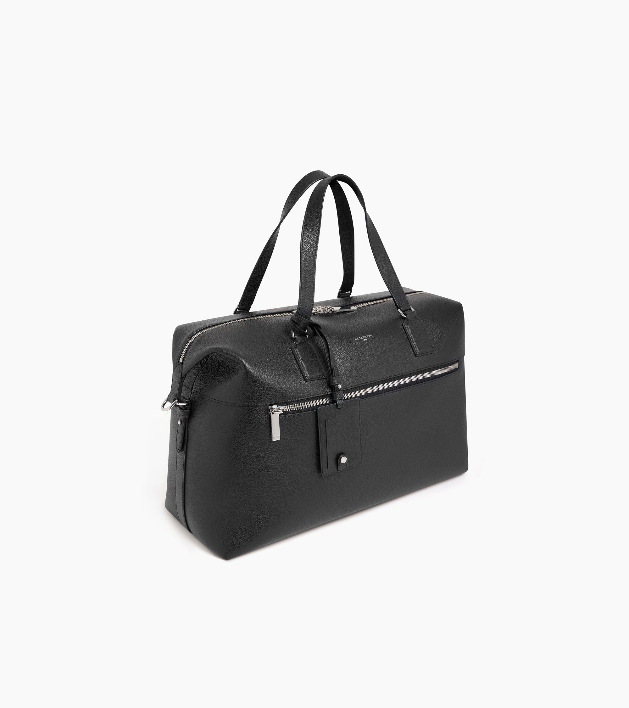 Le Tanneur Emile sac de voyage 24h cuir noir bandoulière