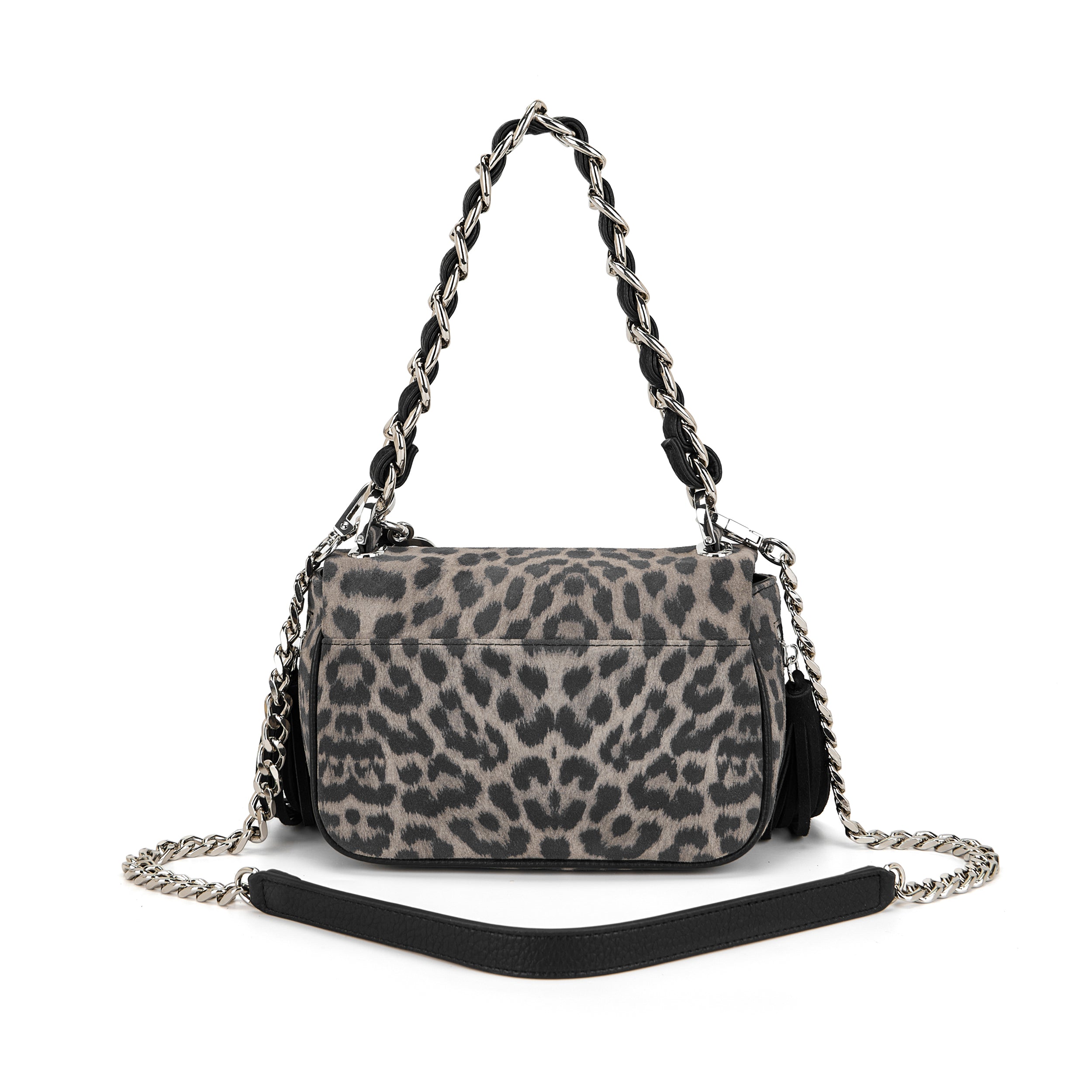 La Carrie Isabel Lio sac épaule gris suède animalier
