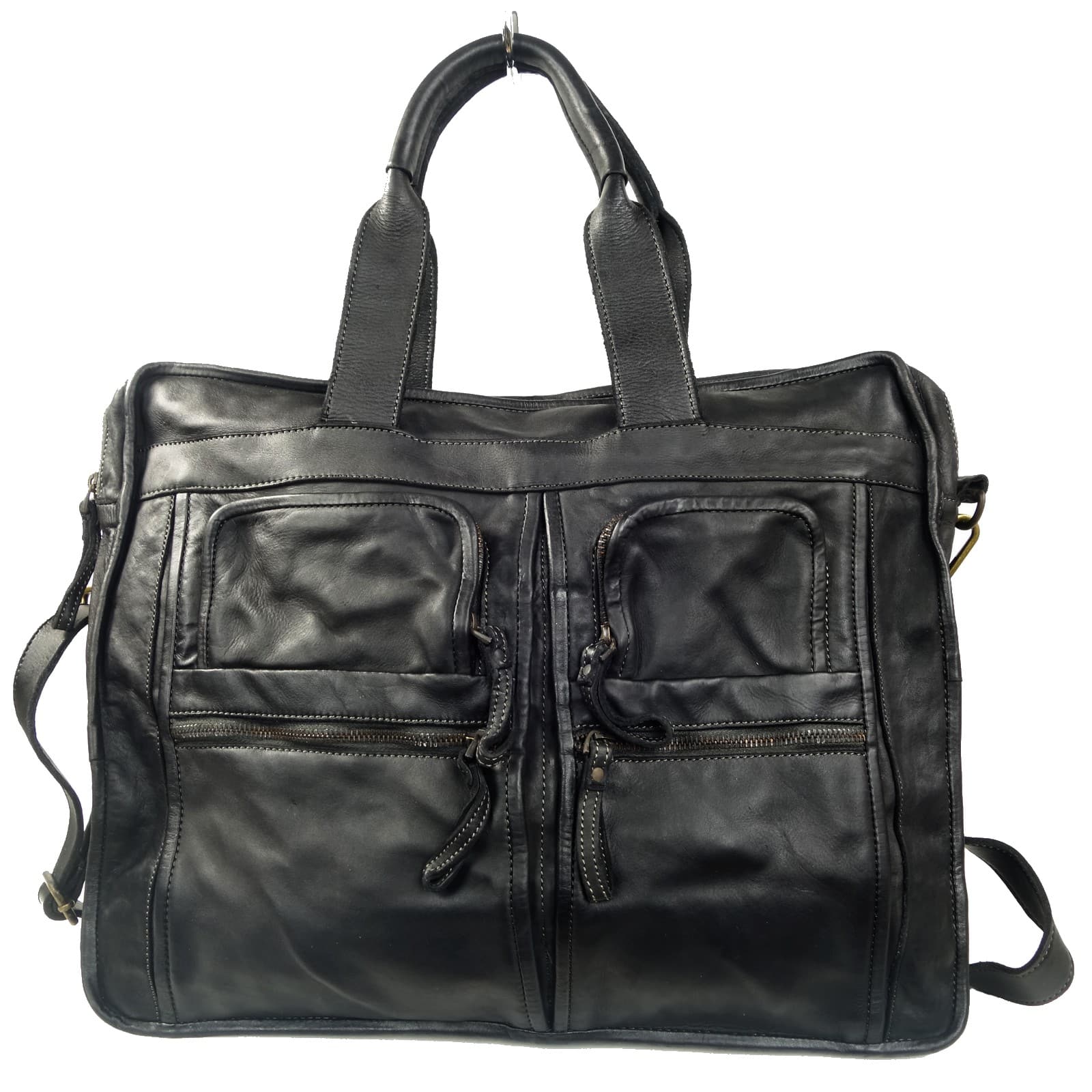Collection Esprit Cuir Aurelio sac ordinateur cuir noir 17"