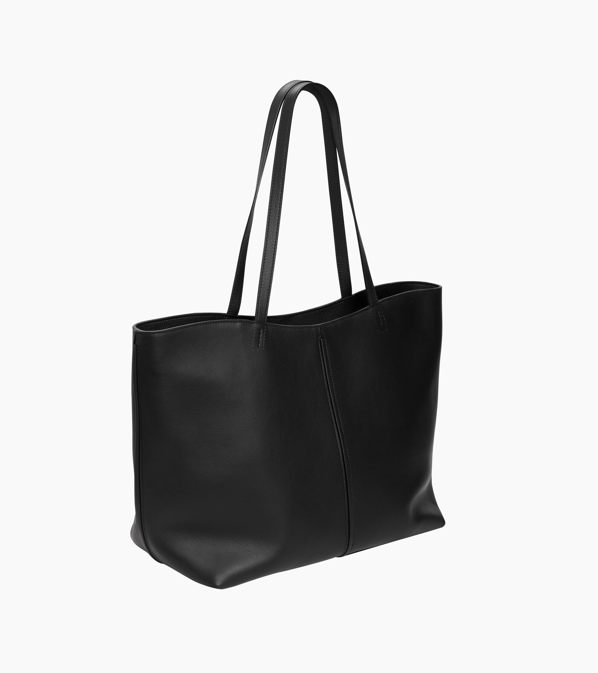 Le Tanneur Hortense sac cabas cuir grainé grand modèle Black Greige