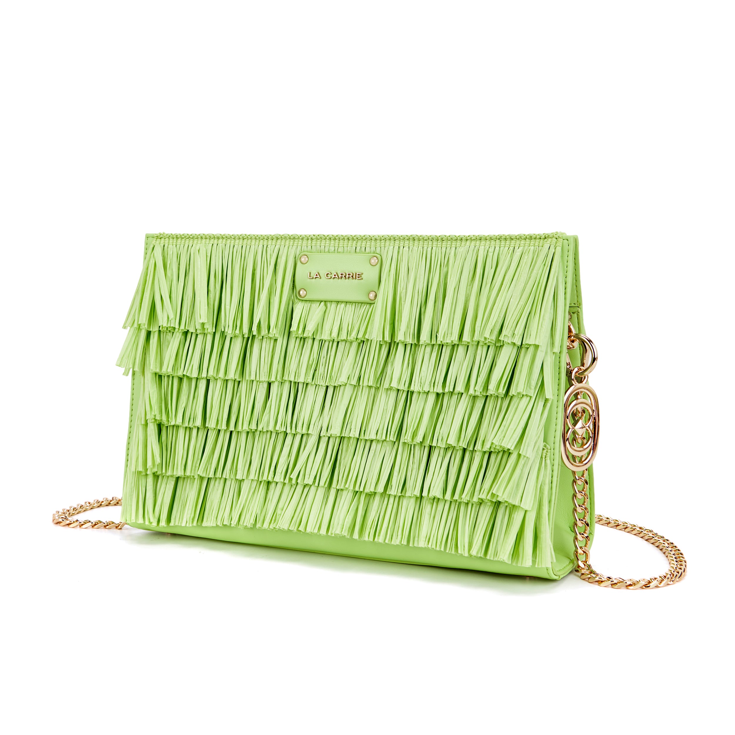 La Carrie Sunflower pochette raffia black 30x9x20 cm
