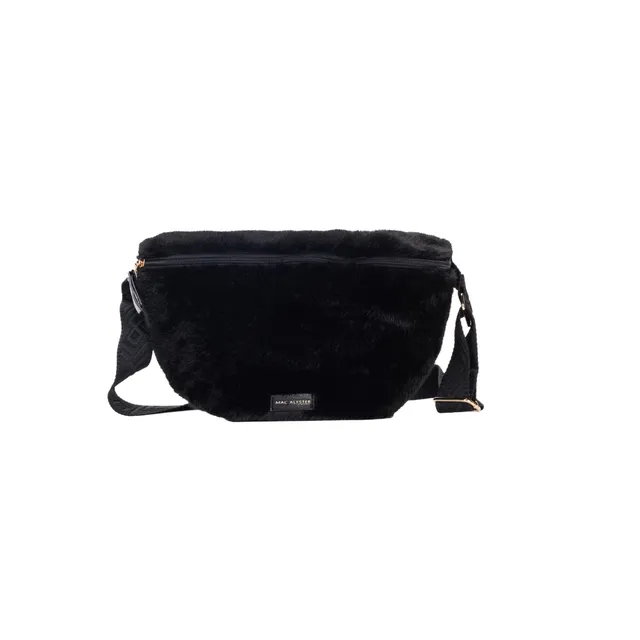 MAC ALYSTER Fourrure petit sac banane noir effet fourrure