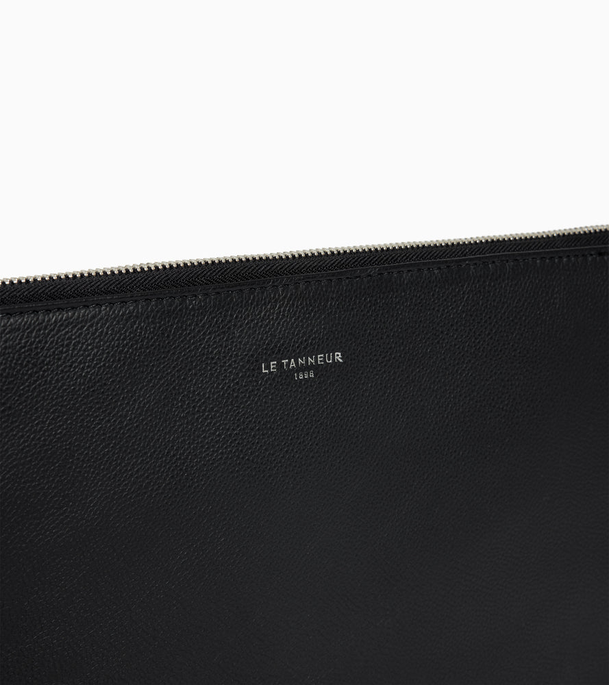 Le Tanneur pochette ordinateur 14" cuir grainé Black