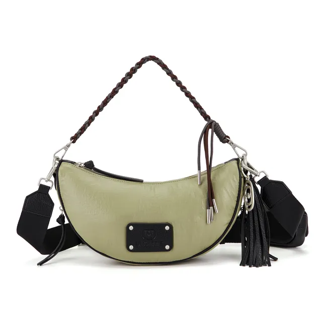 La Carrie Fiber sac bandoulière taupe nylon 33 cm