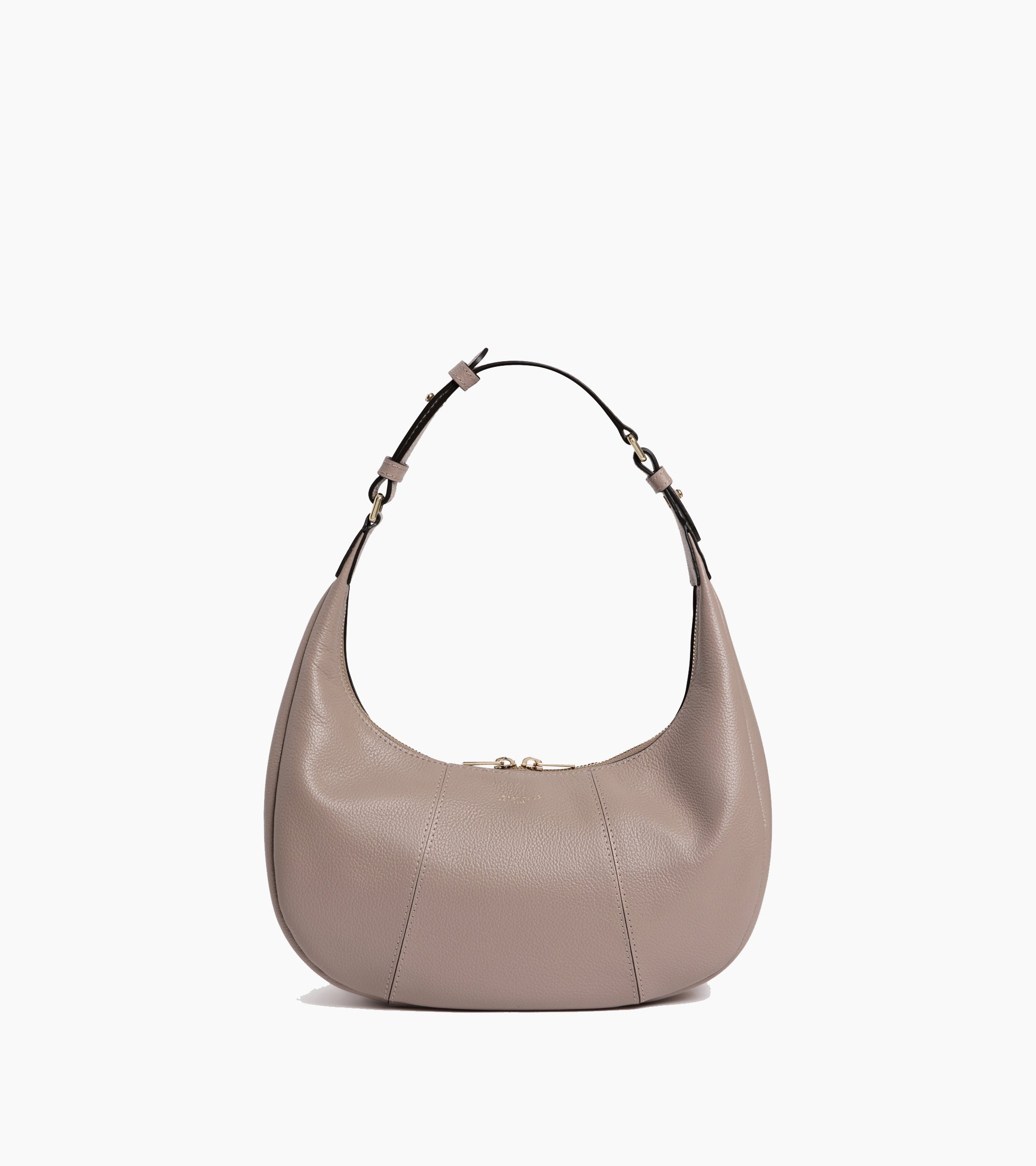 Le Tanneur Juliette petit sac hobo cuir grainé gris