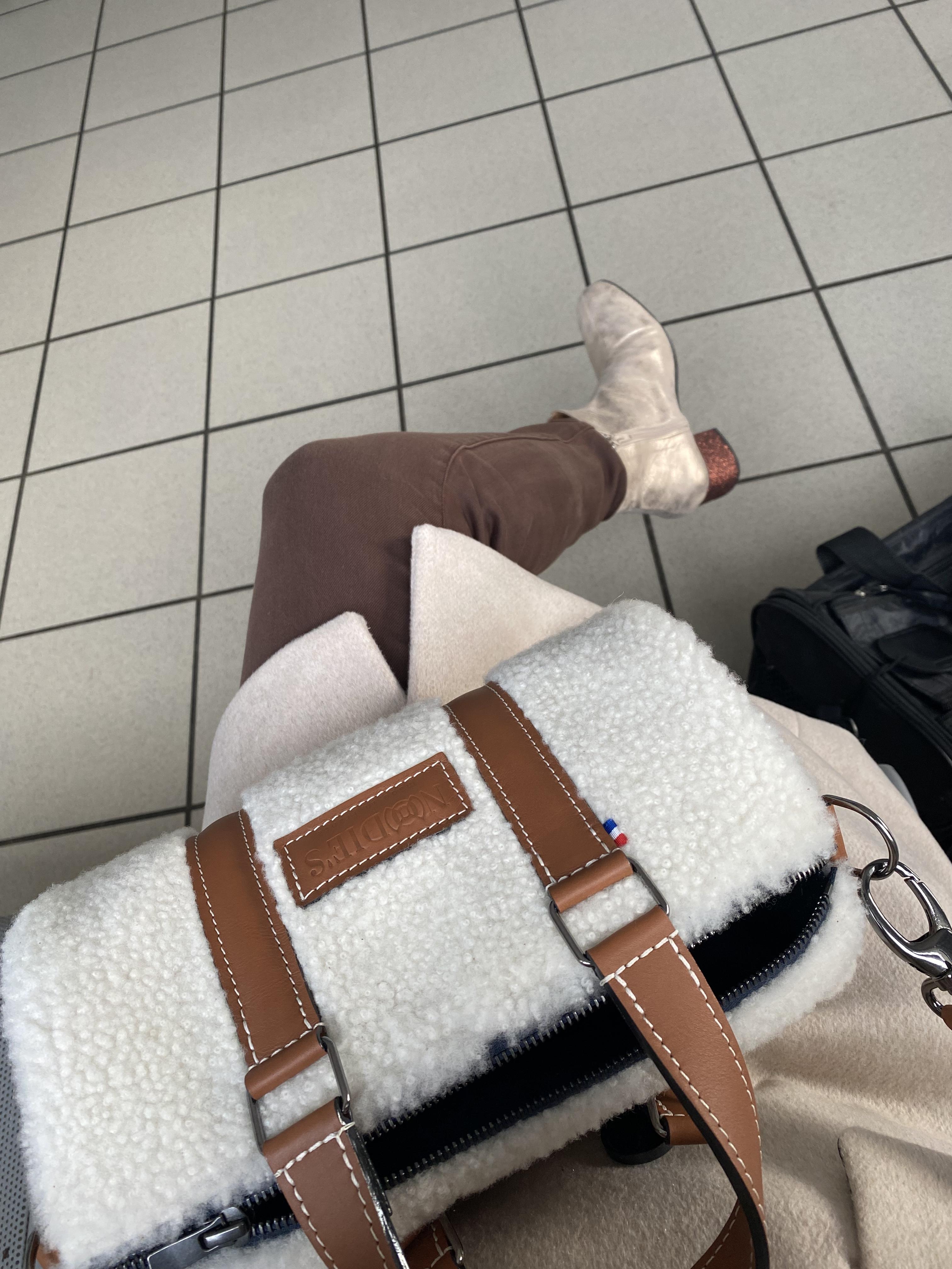 Nodie's Jim cuir camel lisse sac bowling camel