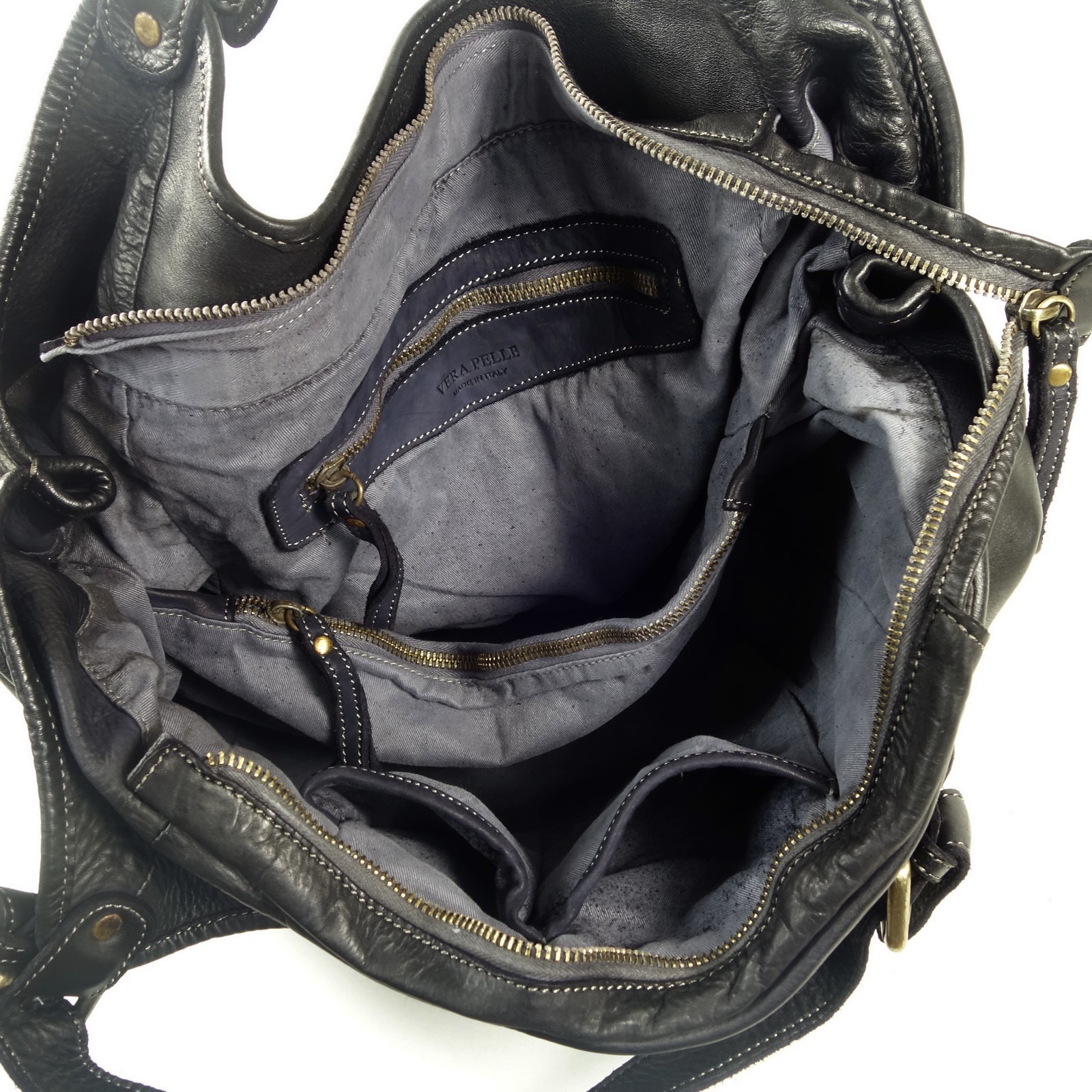 Collection Esprit Cuir MANUELA grand sac cuir noir