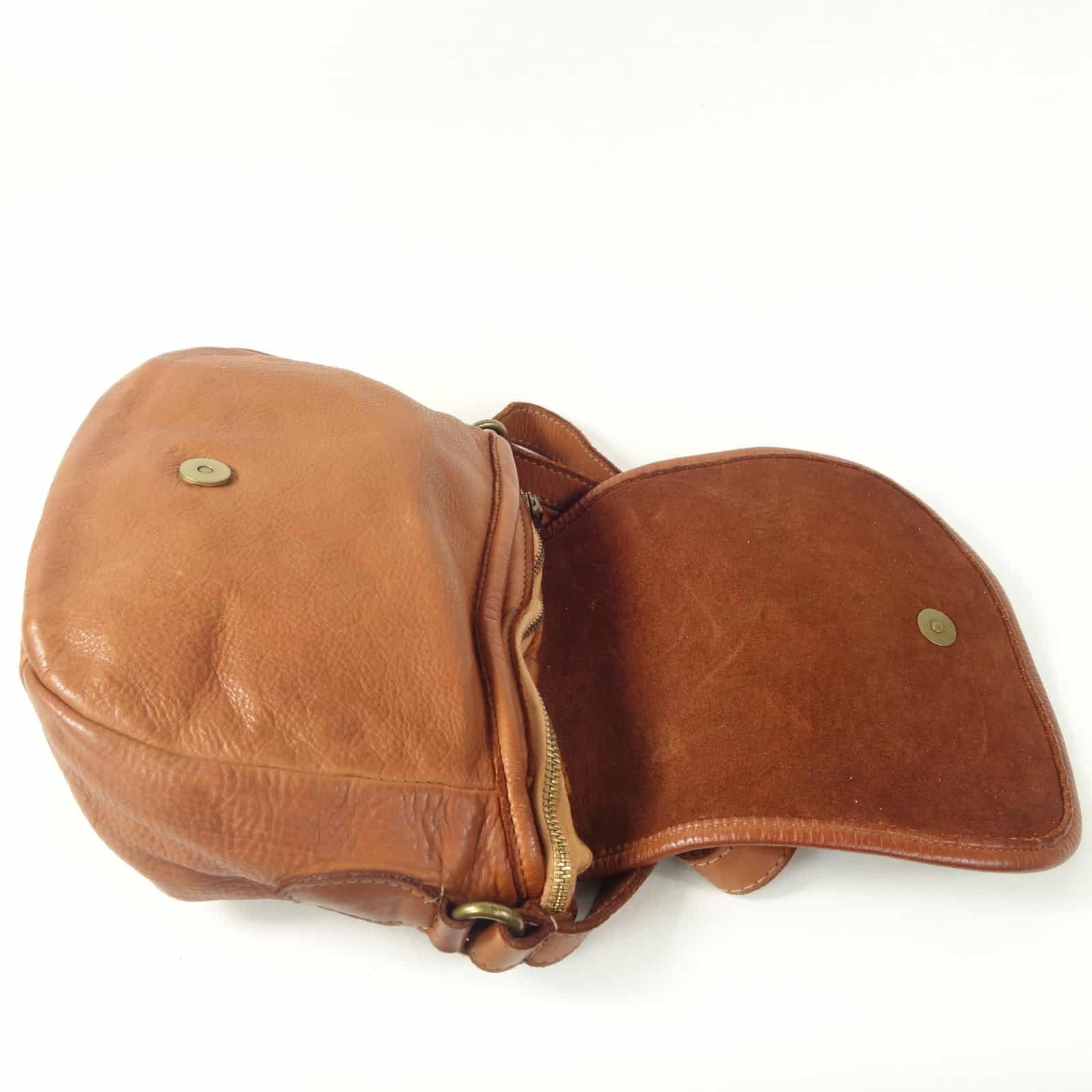 Collection Esprit Cuir Klara sac besace cuir camel