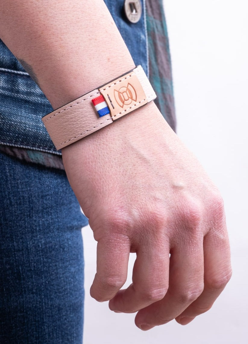 Nodie's Lily Sam bracelet cuir femme crème grainé 19cm