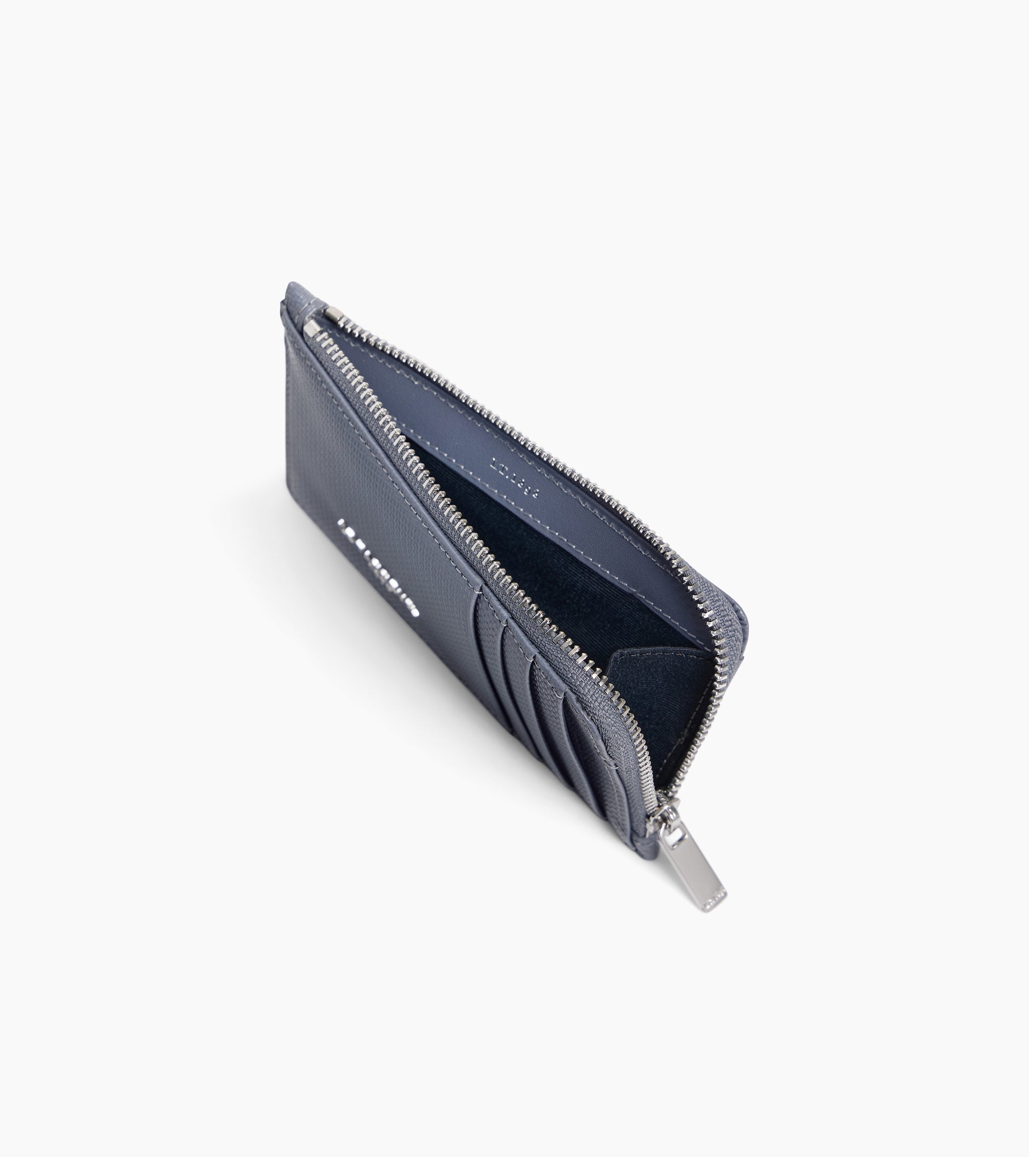 Le Tanneur Lucien porte-cartes cuir zippé Steel Blue