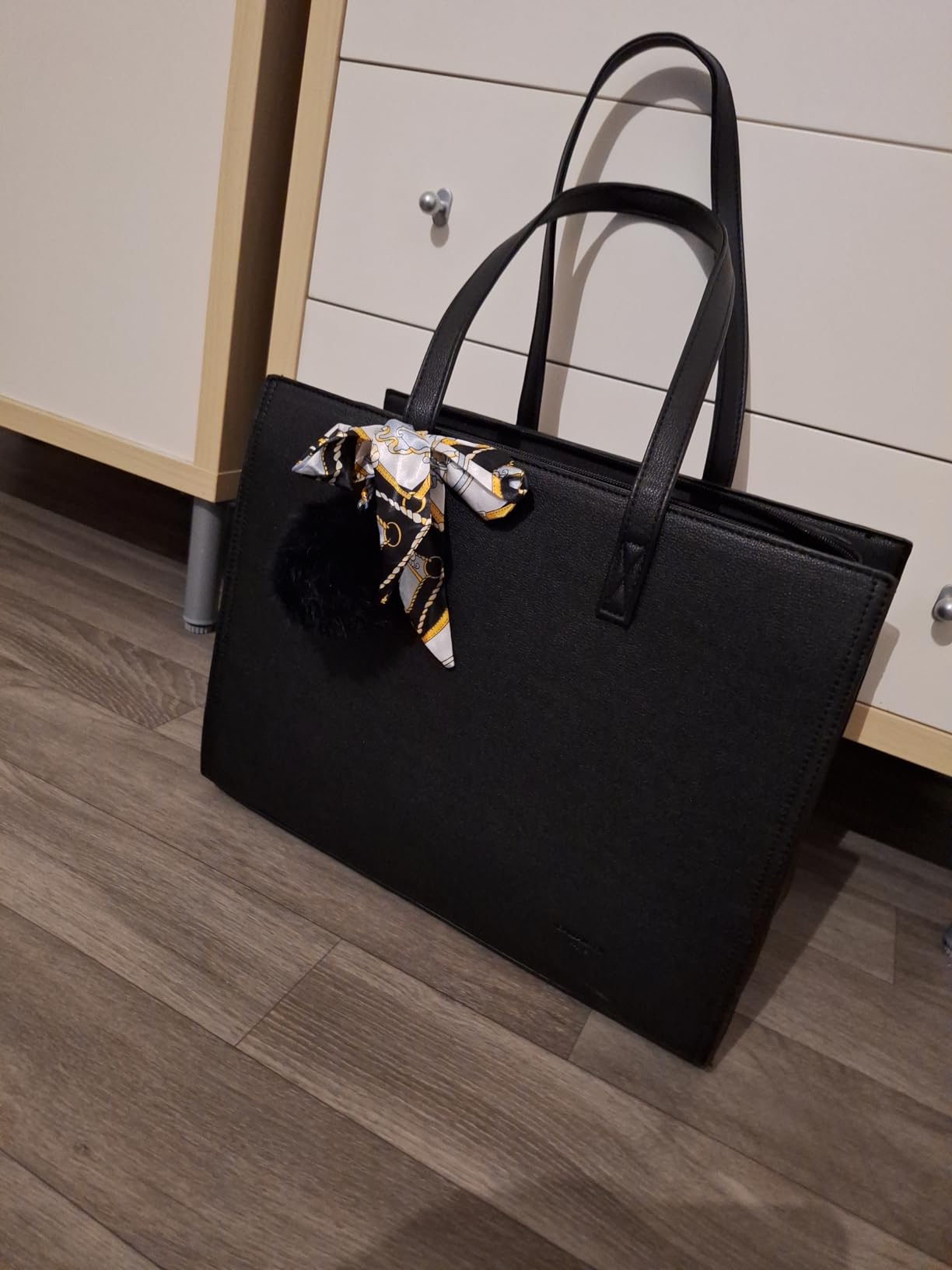 Gallantry Sacs Cabas Tote Bag A4 XL Noir Simili Cuir 38x29cm