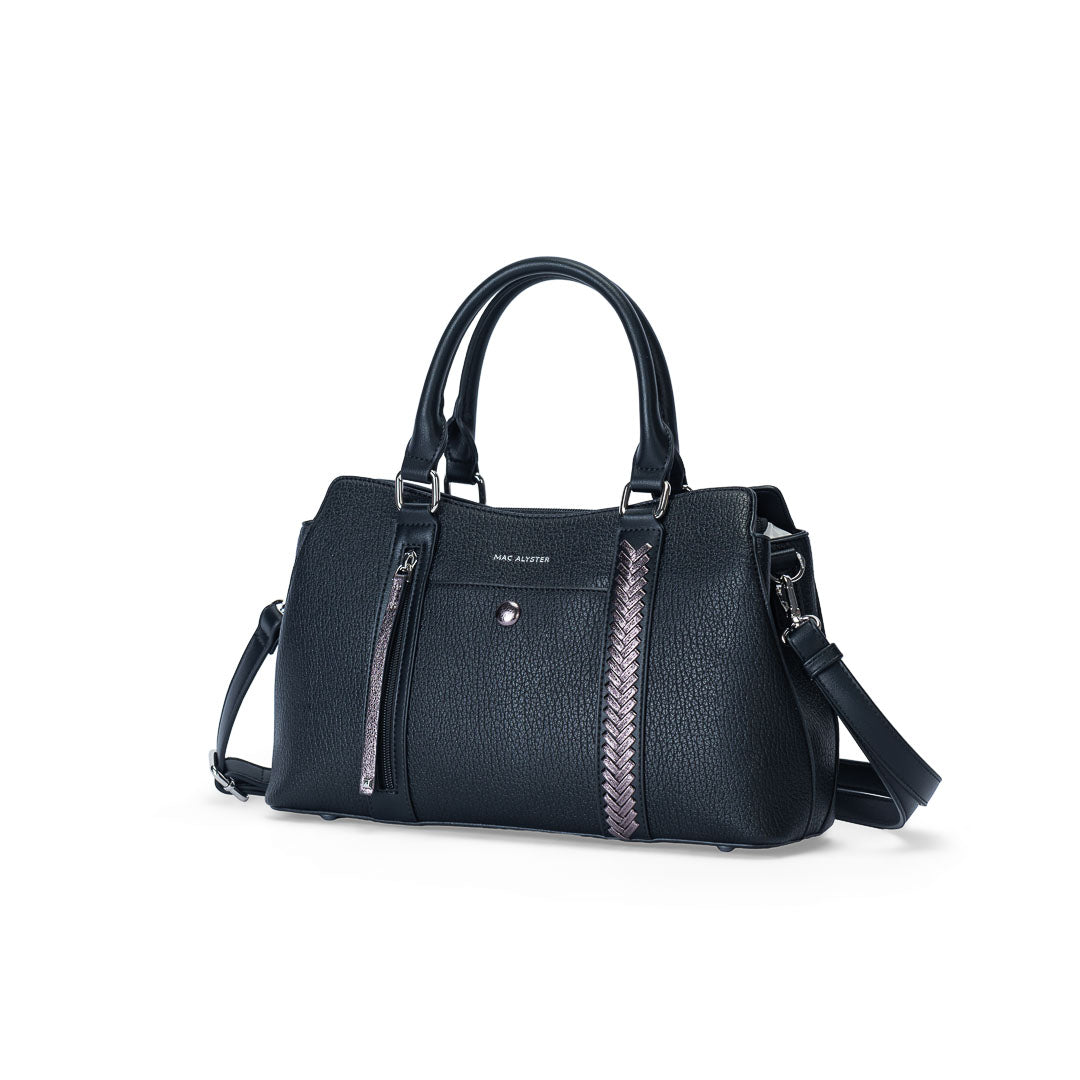 MAC ALYSTER Contraste sac main bandoulière noir