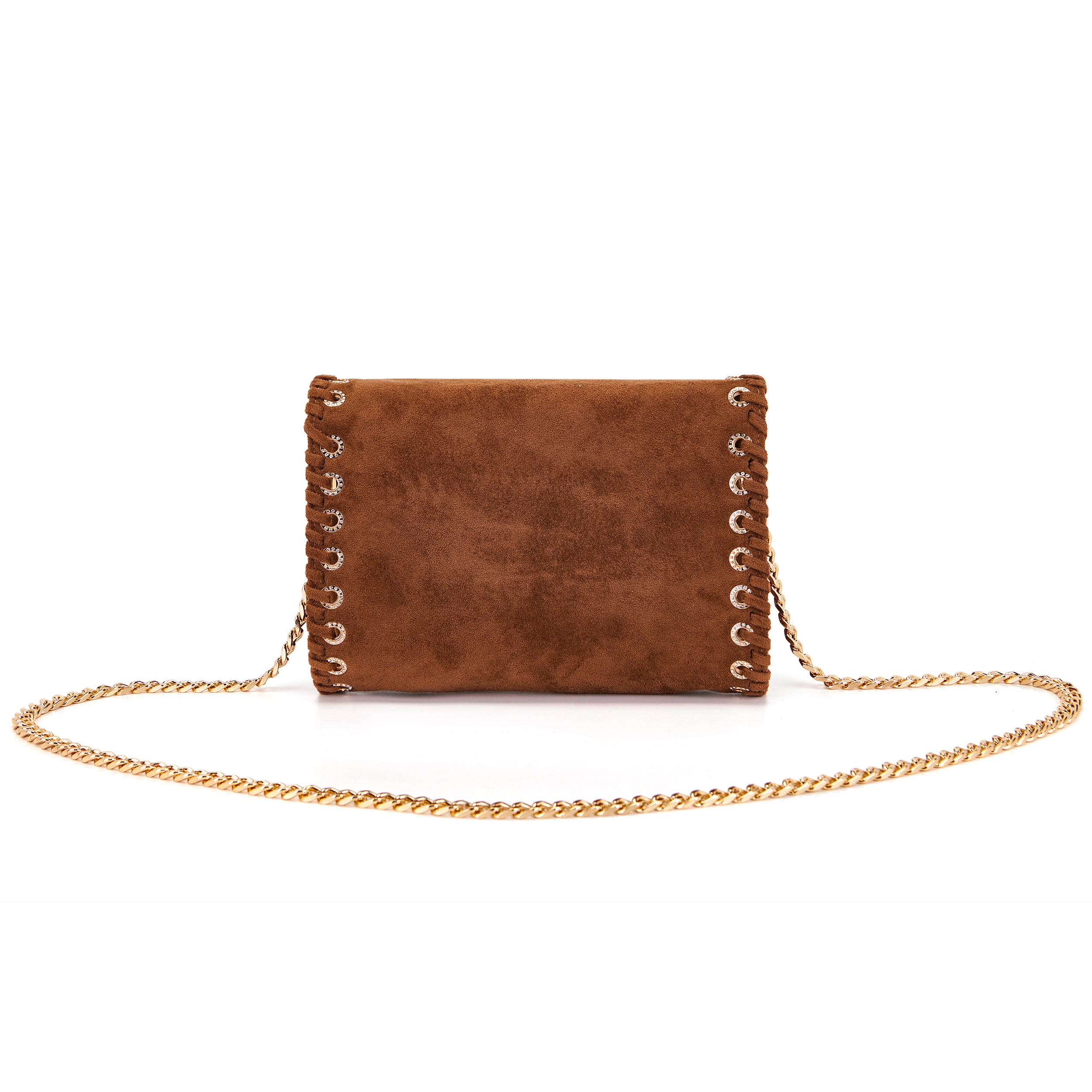 La Carrie Capsule sac bandoulière marron suède tressé