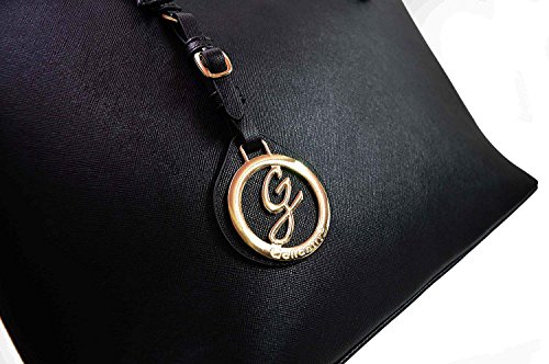 Gallantry Sacs Cabas Tote Bag Grand Format Blanc Noir Simili Cuir