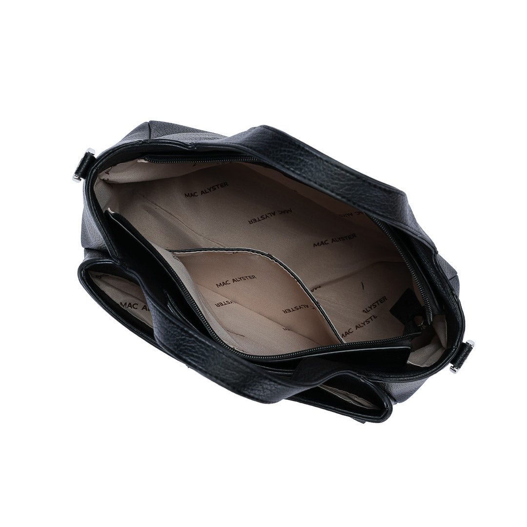 MAC ALYSTER FAUVE sac à main trapèze cognac bandoulière