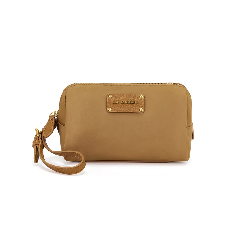 La Carrie Bag In&Out pochette camel nylon 22x9x12cm