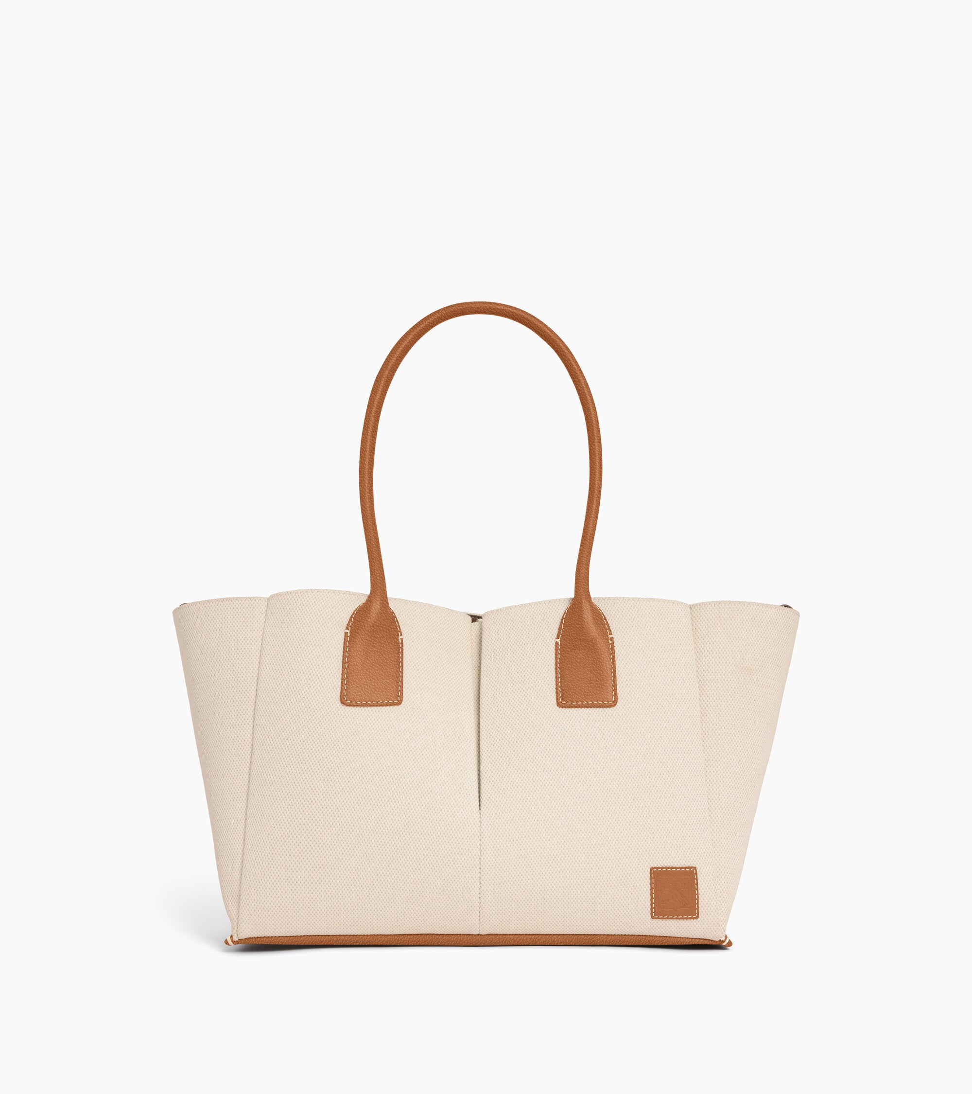 Le Tanneur Elena grand sac cabas toile cuir naturel