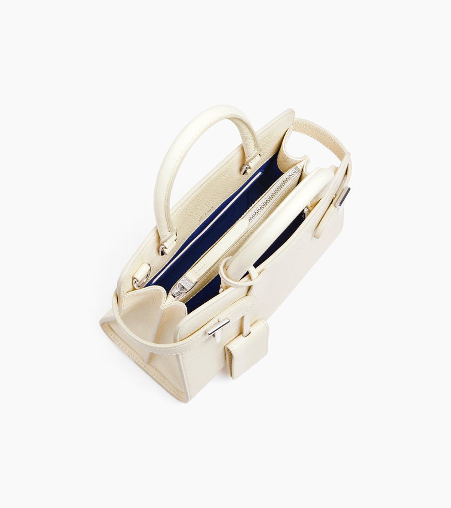 Le Tanneur Emilie petit sac main cuir graine blanc fleur de sel