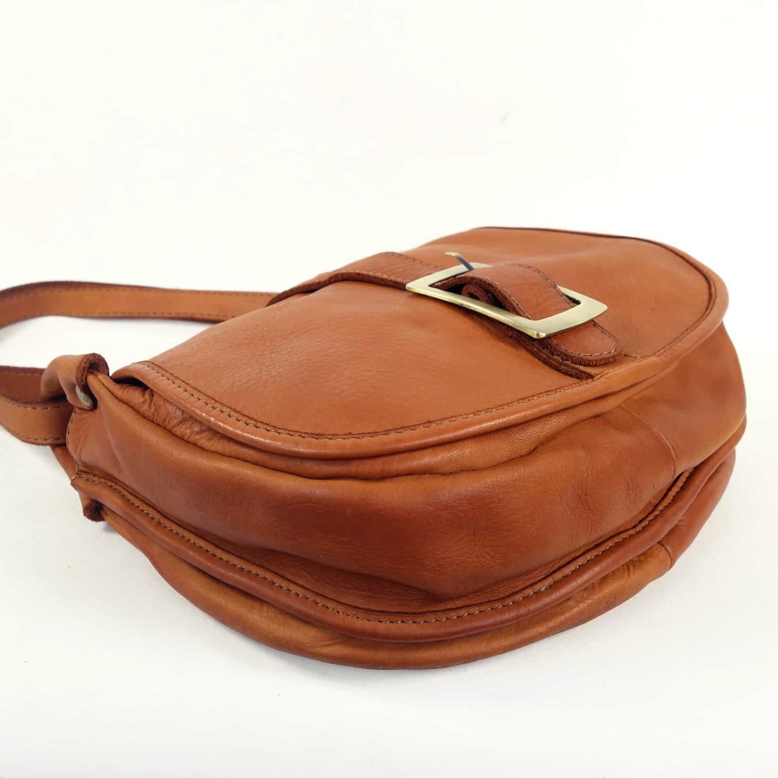 Collection Esprit Cuir Giulia besace cuir miel vintage femme