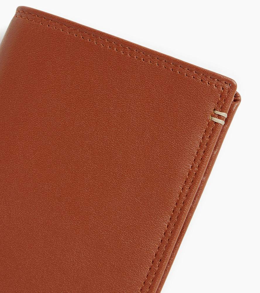 Le Tanneur Martin porte-cartes cuir lisse Mahogany Sand RFID