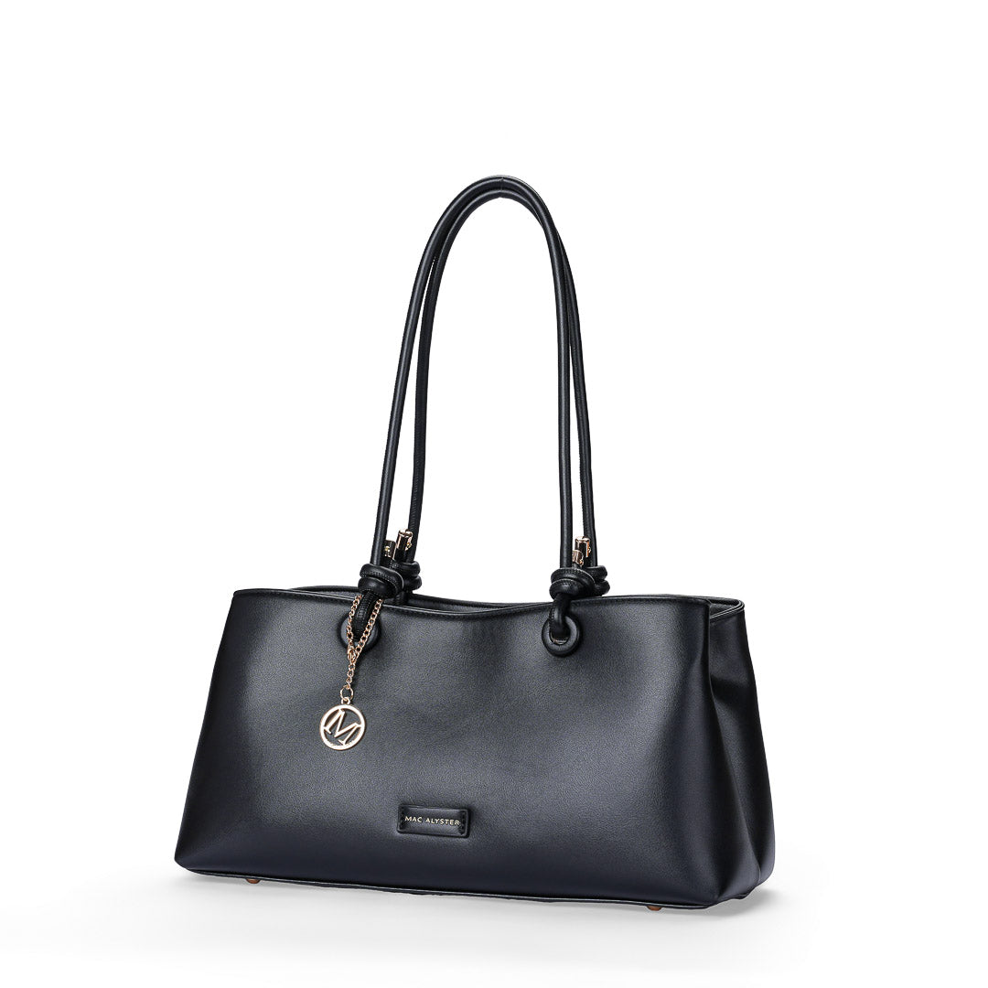 MAC ALYSTER MANDORA sac shopping allongé chocolat pailleté