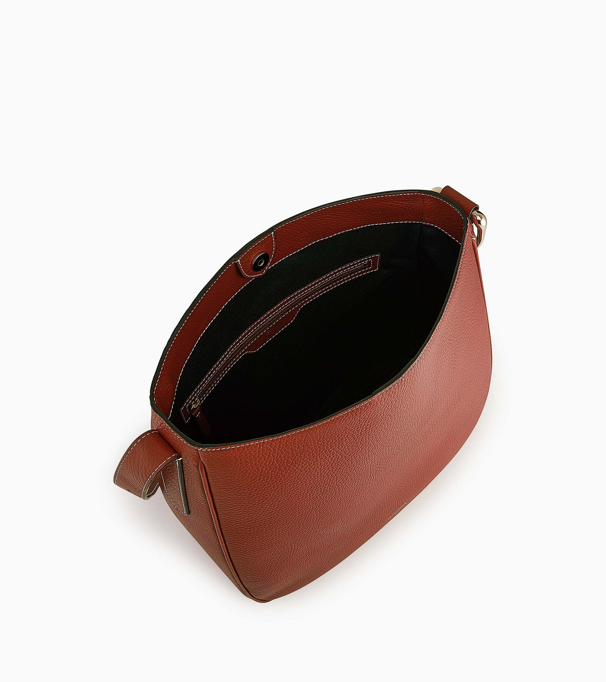 Le Tanneur Madeleine grand sac hobo cuir marron mahogany