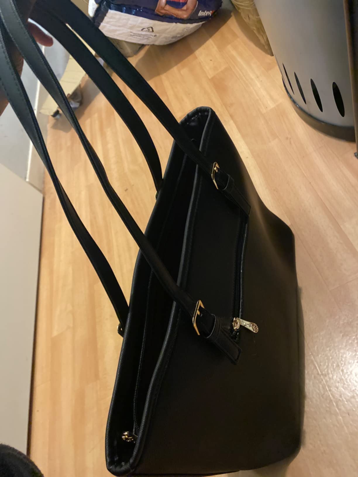 Gallantry Cabas Tote Bag XL A4 blanc noir rayé 45 cm
