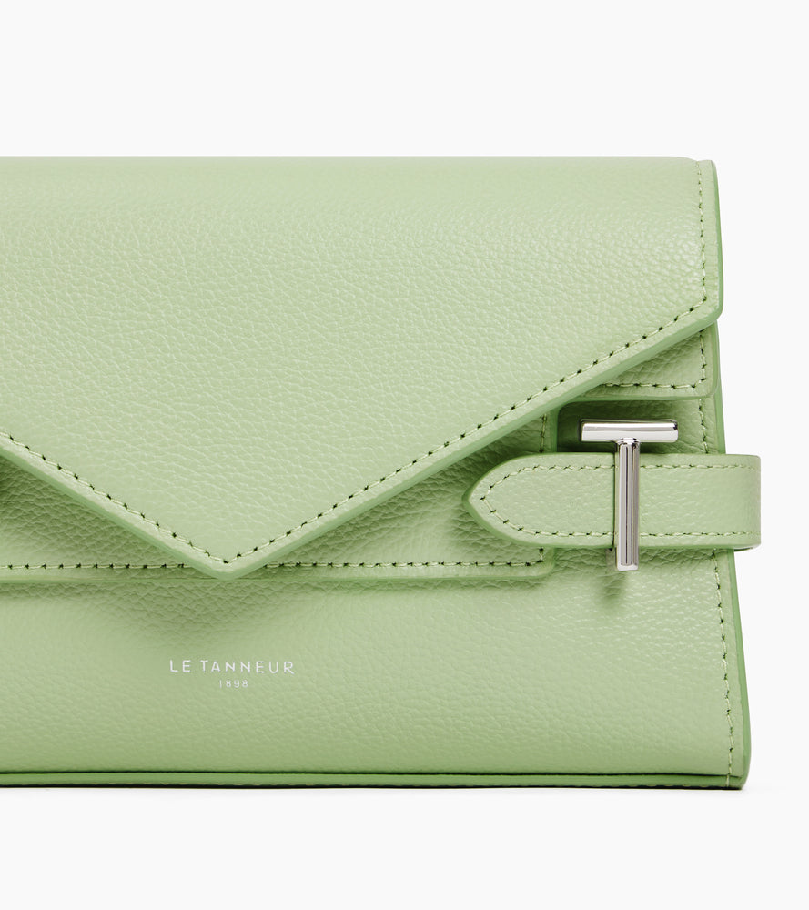 Le Tanneur Emilie pochette cuir grainé double rabat