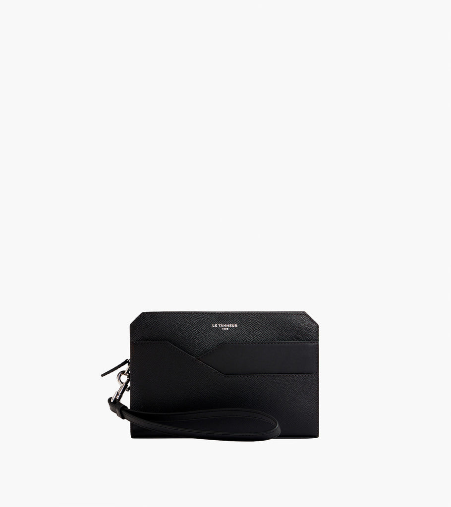 Le Tanneur Gaston petite pochette cuir grainé zip dragon