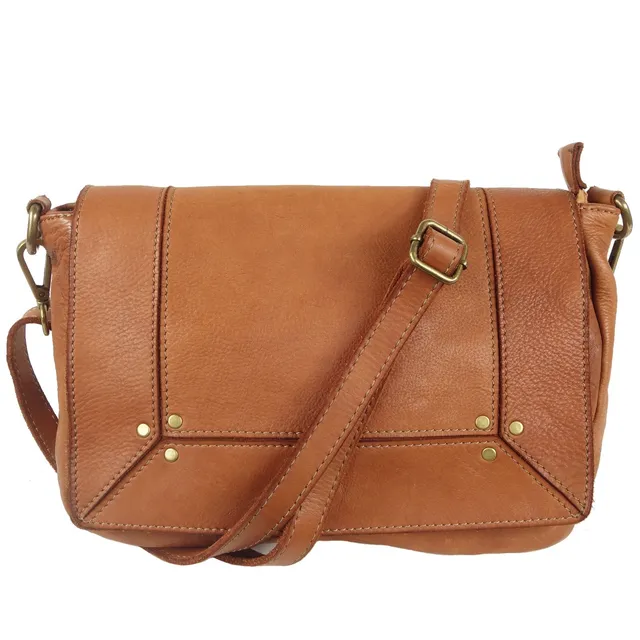 Collection Esprit Cuir ARIANA sac bandoulière naturel cuir
